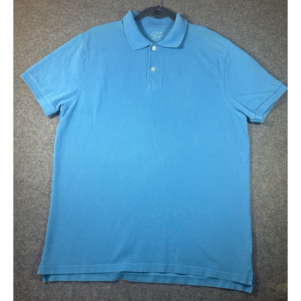 J.Crew Men's Classic Pique Polo Shirt Solid Light‎ Blue Size Large